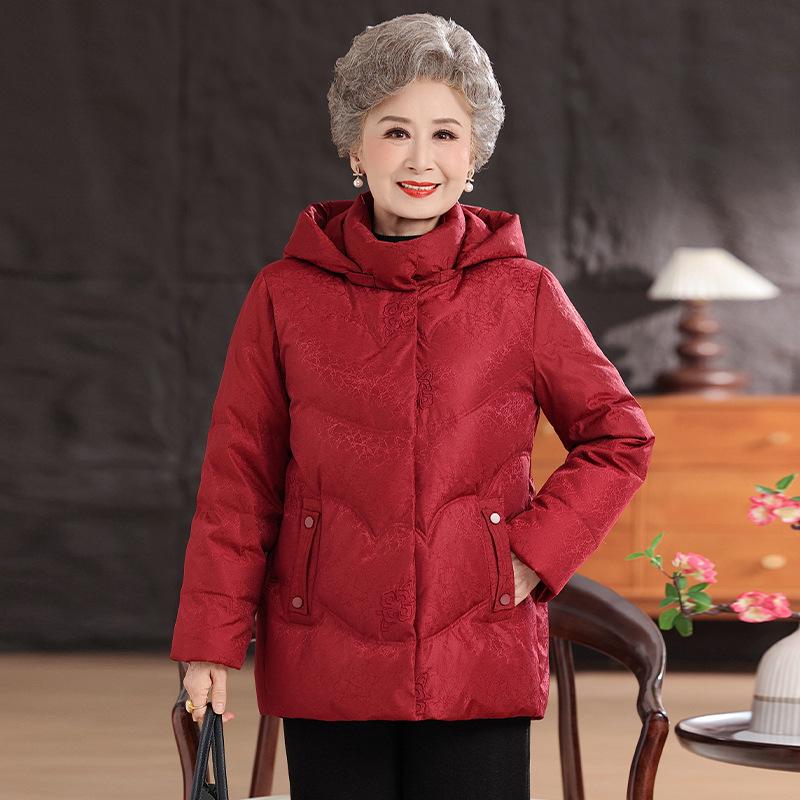

Elderly Women s Winter Down Jacket, Grandma Style, Thick and Warm, for Ages 70 and 80+, Perfect for Autumn and Winter. 4XL (135-150 lbs)