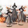 3Pcs Ghost Ornaments Wooden Halloween Decorations Adorable Shape Fabric Ghost Figures Table Decor Party Supplies