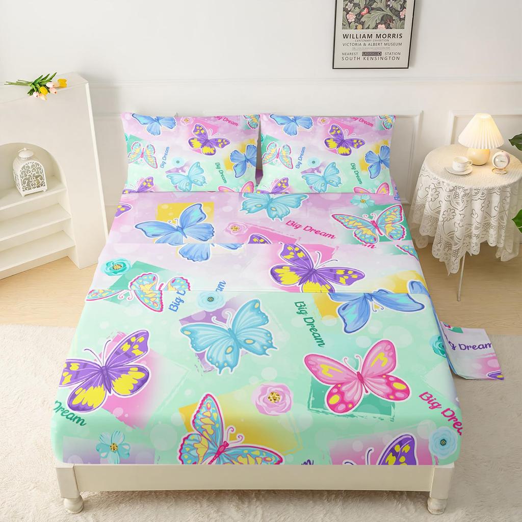 Forest Animal Fox Deer Bear Pattern Sheet Four-Piece Bedroom Room Dormitory Bedding Decoration