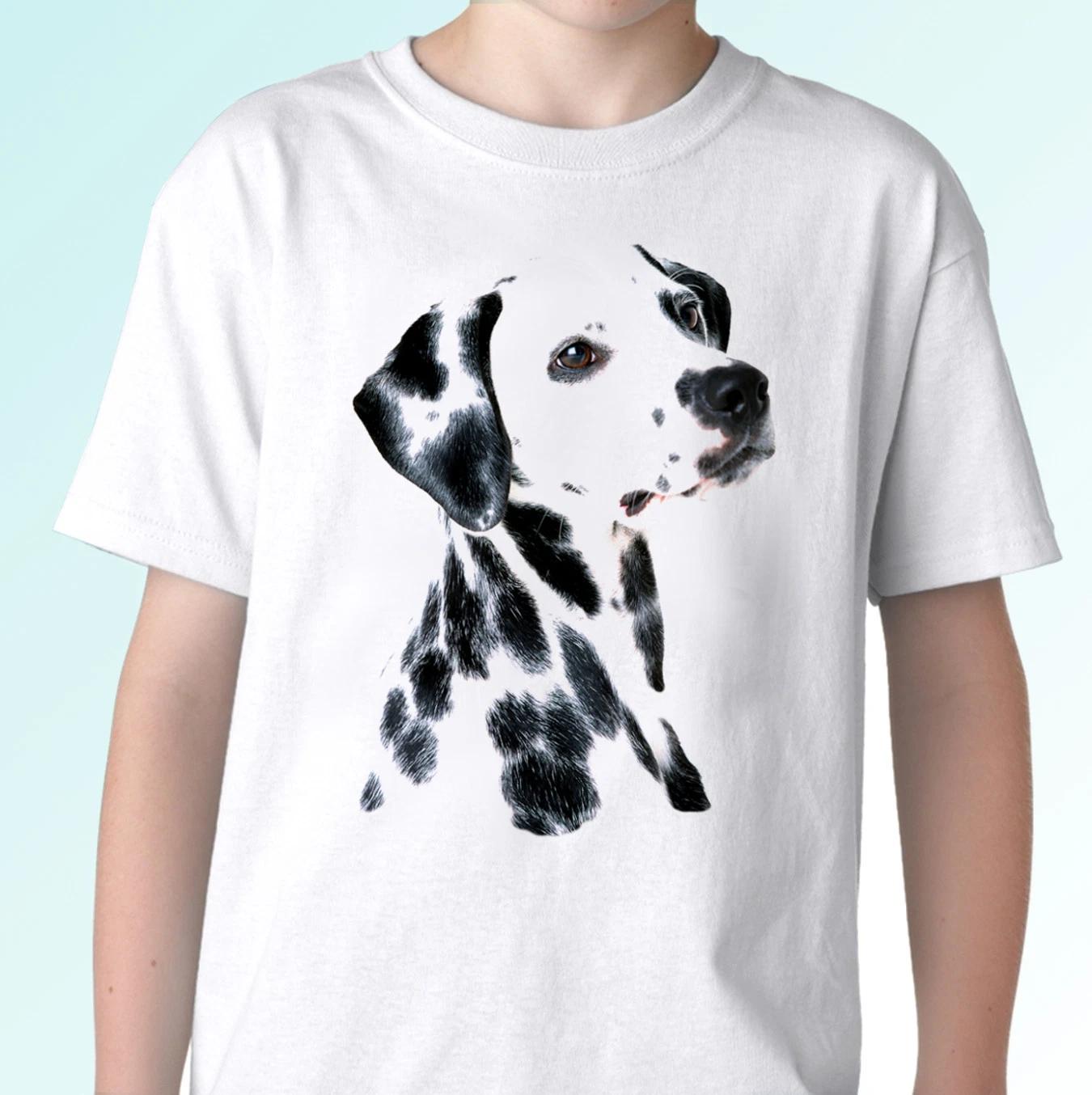 Dalmatian white kids boys T-Shirt dog top tee design - s s kids baby sizes 160