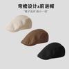 Retro forward hat women's spring and autumn versatile anti-wearing beret fashion big head circumference shows the face small hat trend