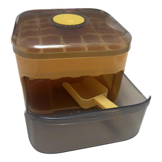 Ice Cube Mold with Lid And Ice Shovel Stackable Double Layer Ice Tray Pull-Out Ice Drawer Ice Cube Maker for Cocktail Whiskey