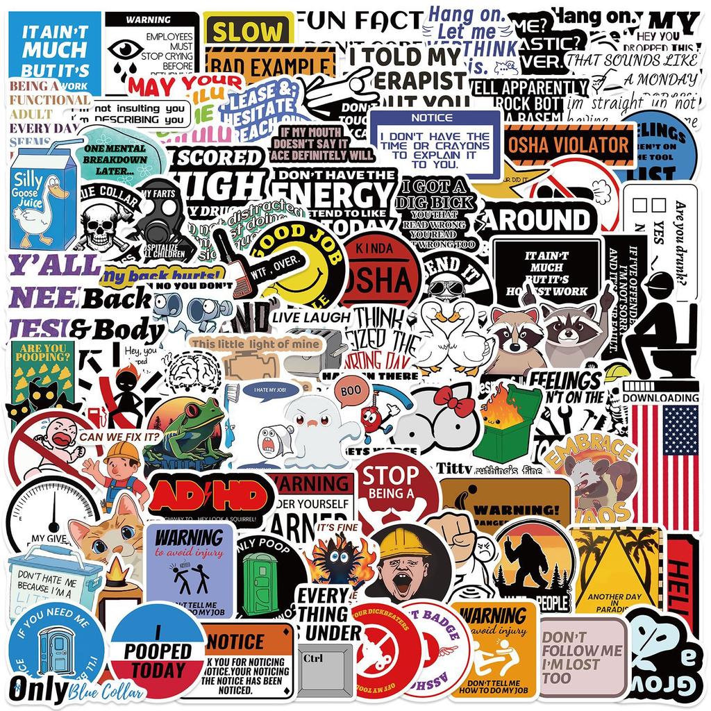 100 Fun Prank Meme Stickers Decorate Guitar Laptop Suitcase DIY Waterproof