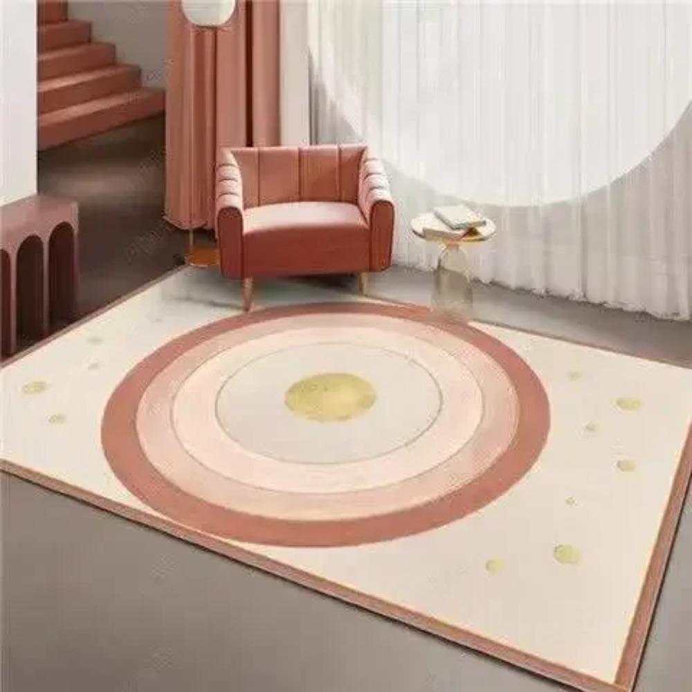 Pink Girl Bedroom Decor Square Carpet Luxury Nordic Carpets for Living Room Large Area Non-slip Cloakroom Rug Washable Floor Mat
