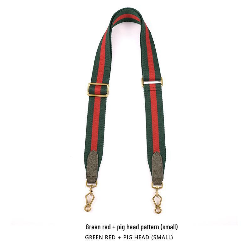 Adjustable 3.8CM Canvas Webbing Crossbody Strap in Green and Red - Single Purchase Replacement for G-Chi F-46 Bags