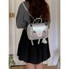 Korean New Niche Women's Bag Fashionable Oily Leather Silver Chain Backpack Simple Handbag Casual Backpack Trendy