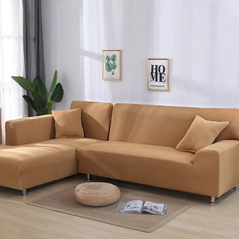 Elastic Sofa Covers 1/2/3/4 Seats Solid Couch Cover L Shaped Sofa Cover Protector Bench Covers