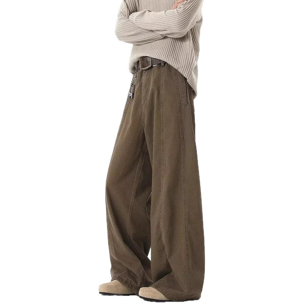 American retro wide-leg tooling pants men's trendy brand versatile high-end pendant loose straight casual pants