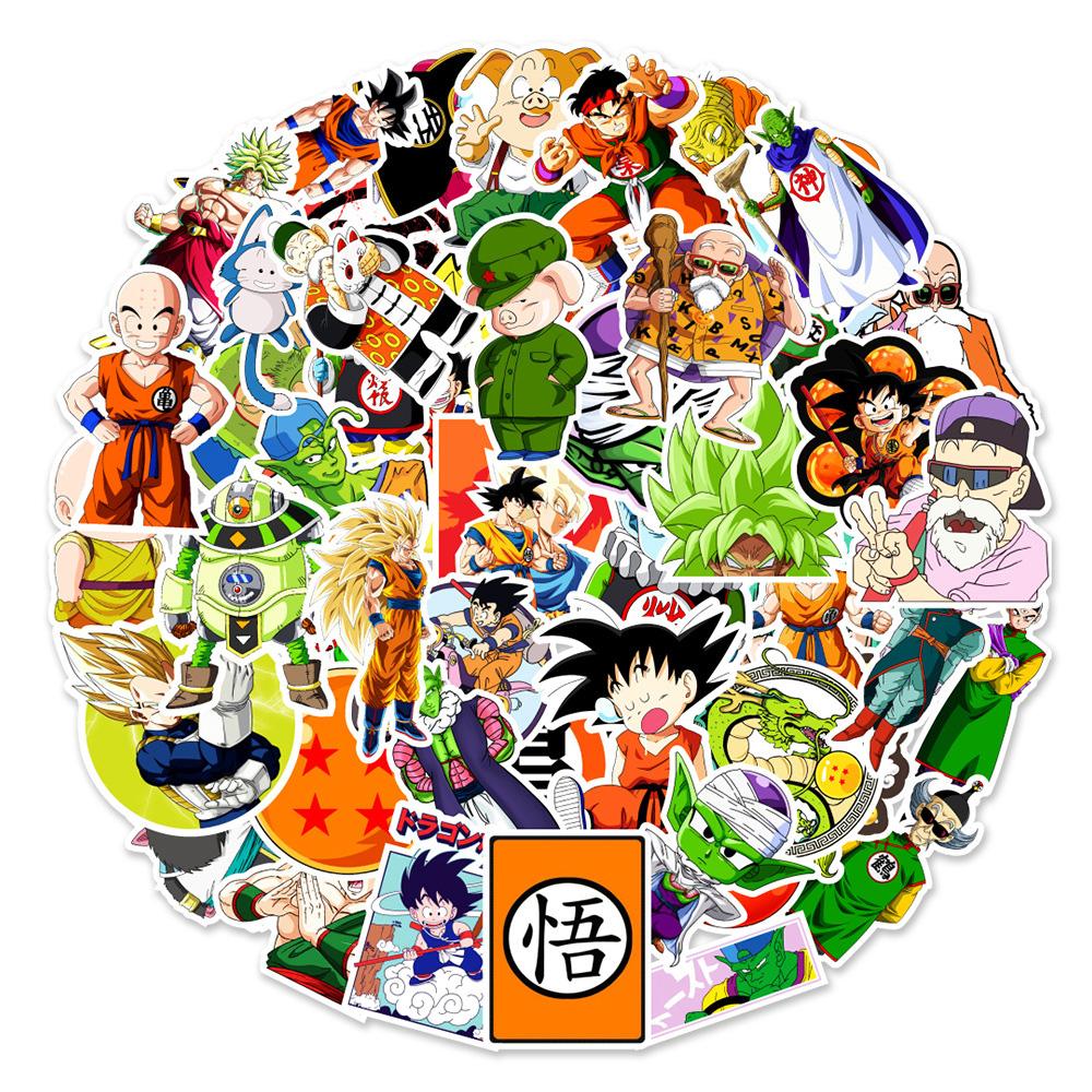 10/30/50pcs Anime Dragon Ball Stickers Cool Son Goku Cartoon Decals DIY Notebook Computer Helmet Waterproof Graffiti Sticker Toy