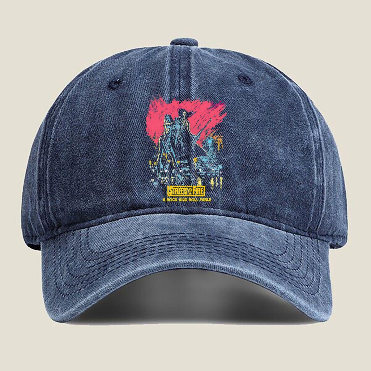 Streets of Rage Game Art Fashion Washed Baseball Cap Hat Outdoor Activities One Size темно-синий