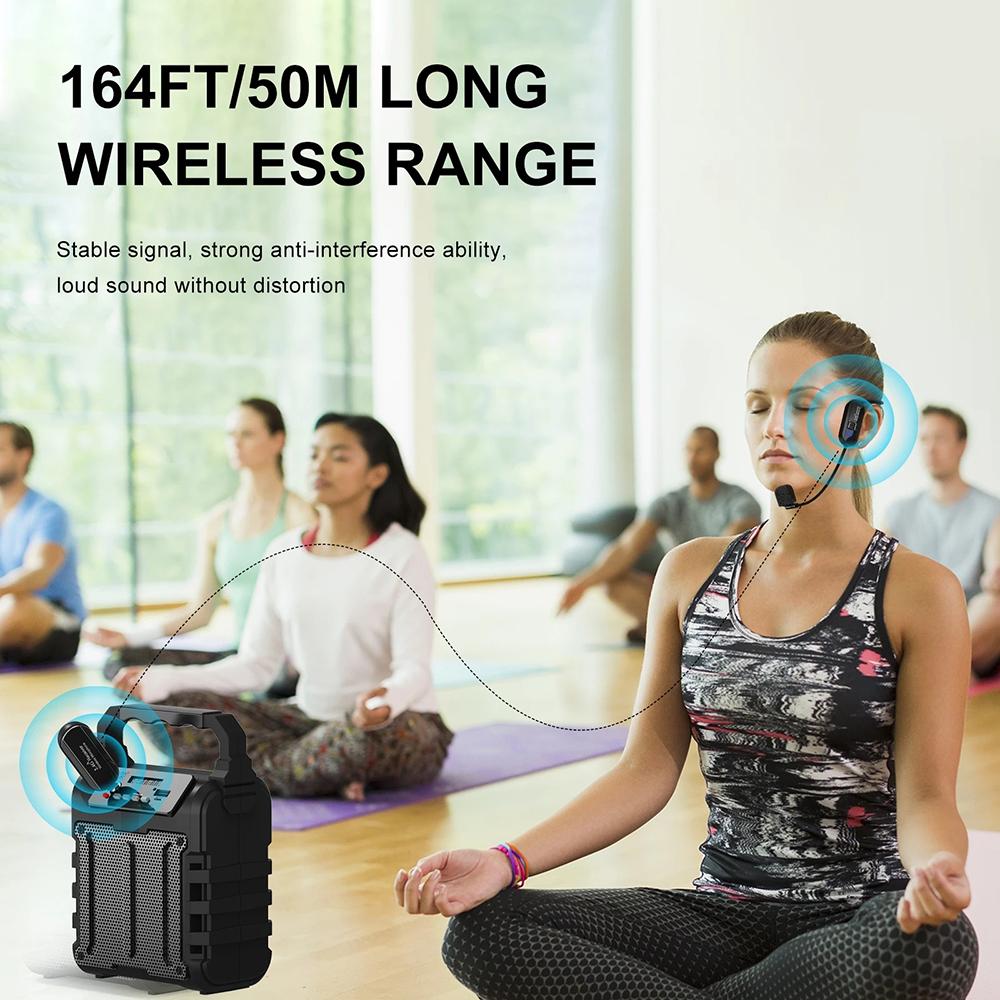 2.4G Headset Wireless Microphone Kit Transmitter with Receiver for Voice Amplifier Speaker Teaching Stage Guide