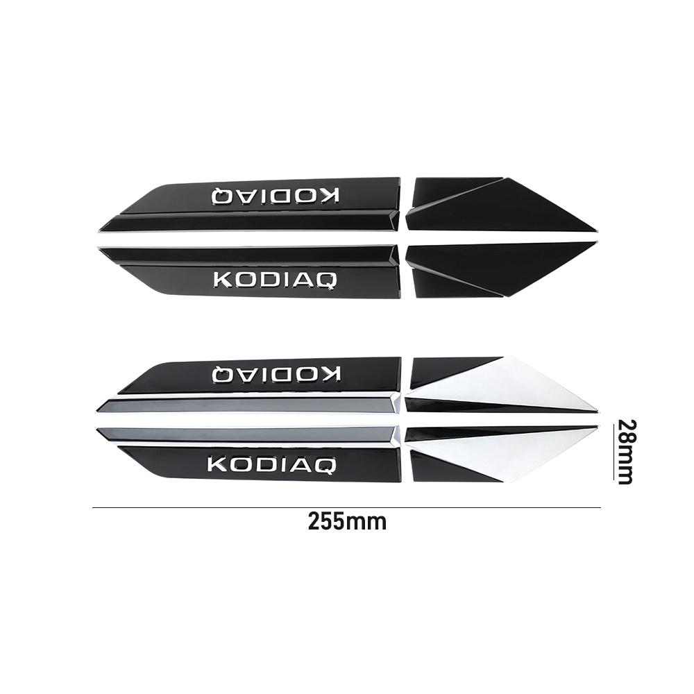 AAABU1 2PCS 3D ABS Kodiaq Karop Kamiq Superb Emblem Car Fender Side Wing Badge Sticker Decoration Car Modification Accessorie For SKODA