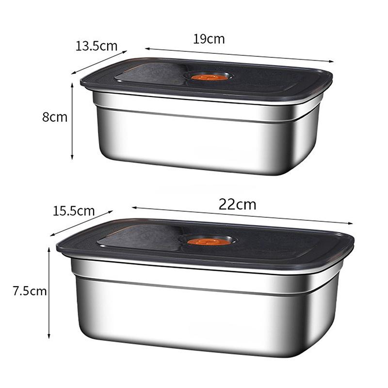 304 Stainless Steel Lunch Box With Lid Sealed Leak-Proof Bento Box Refrigerator Freezer Storage Box Outdoor Camping Lunch Box