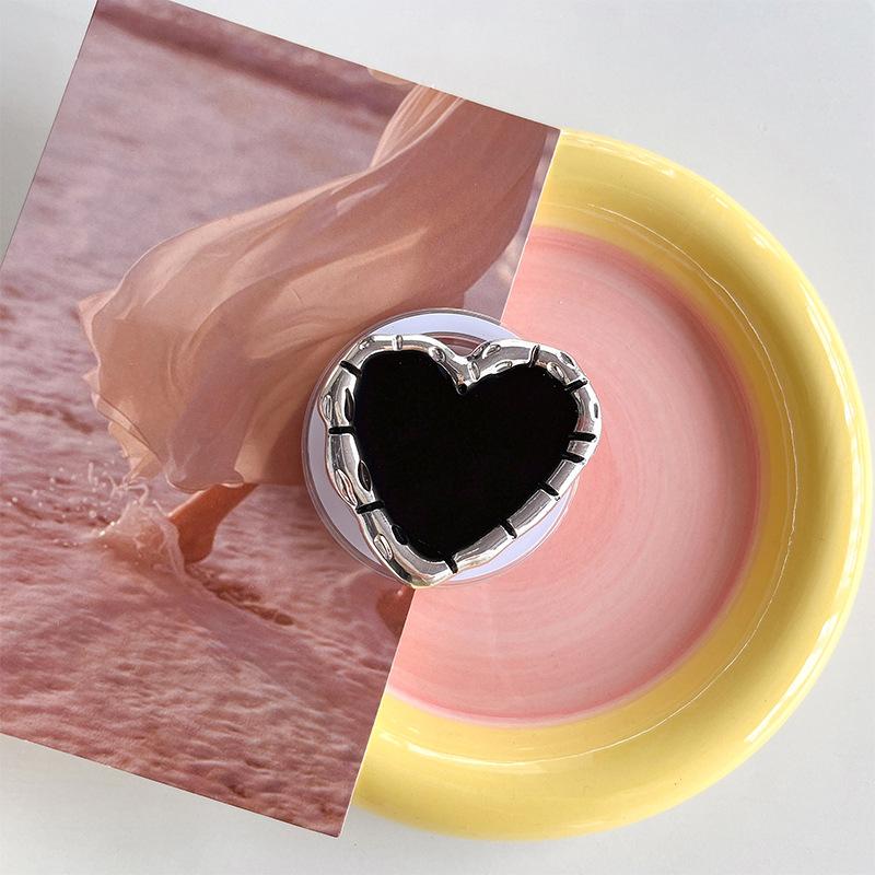 Magnetic Camellia Mobile Phone Airbag Bracket Electroplating Metal Love Pearl Advanced Sense Desktop Watching Drama Chasing Bracket