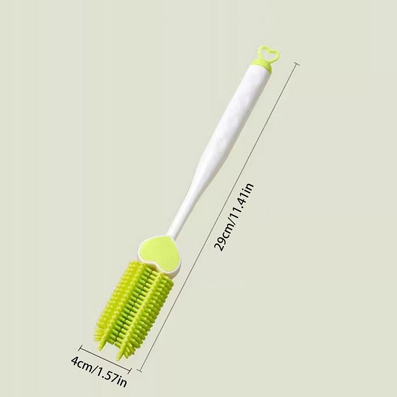 Silicone Milk Bottle Brush Long Handle Water Glass Cup Cleaning Brush Multifunctional Kitchen Cleaning Tool