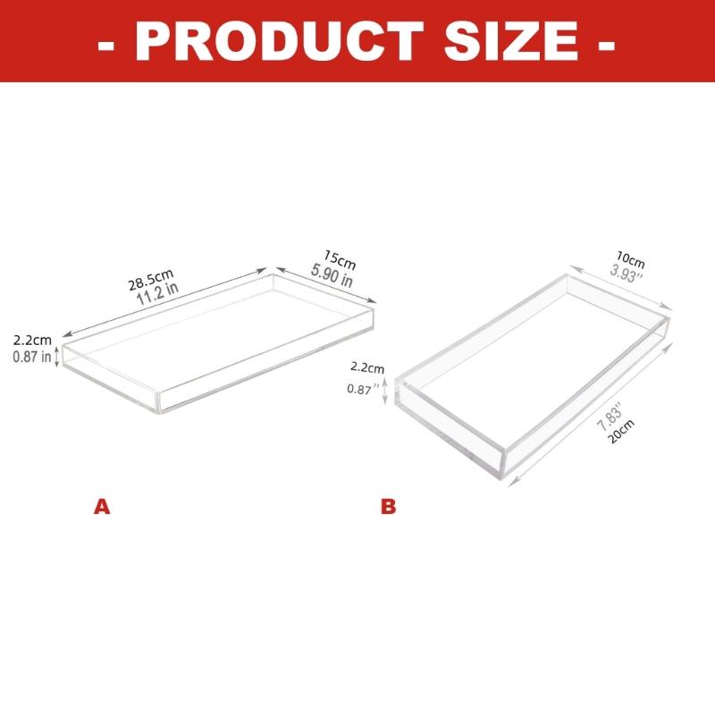 Multifunctional Waterproof Acrylic Soap Sponge Holder Tray for Bathroom Vanities and Countertop Essential Organization