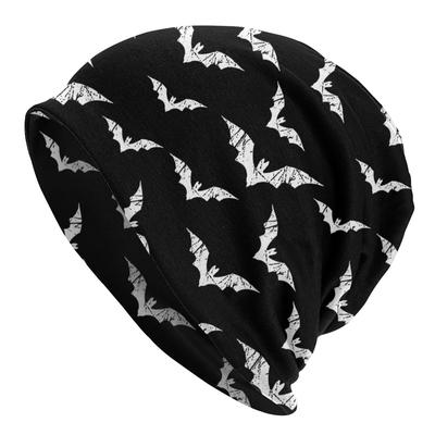 Goth 1980er Jahre Subkultur Rock Romantik Skullies Mützen Fledermäuse Muster Hut Winter warme Motorhaube Hüte Street Ski Cap