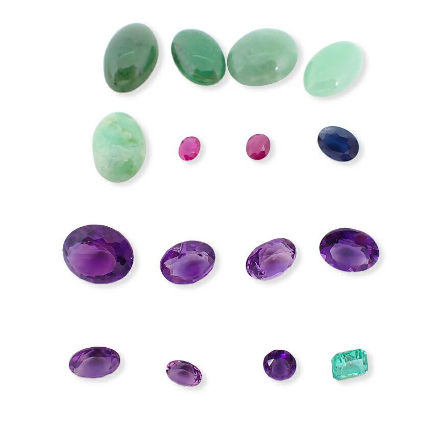 [Used] Amethyst, Jade, Green Garnet, Sapphire, Ruby Loose Stones/j26-2