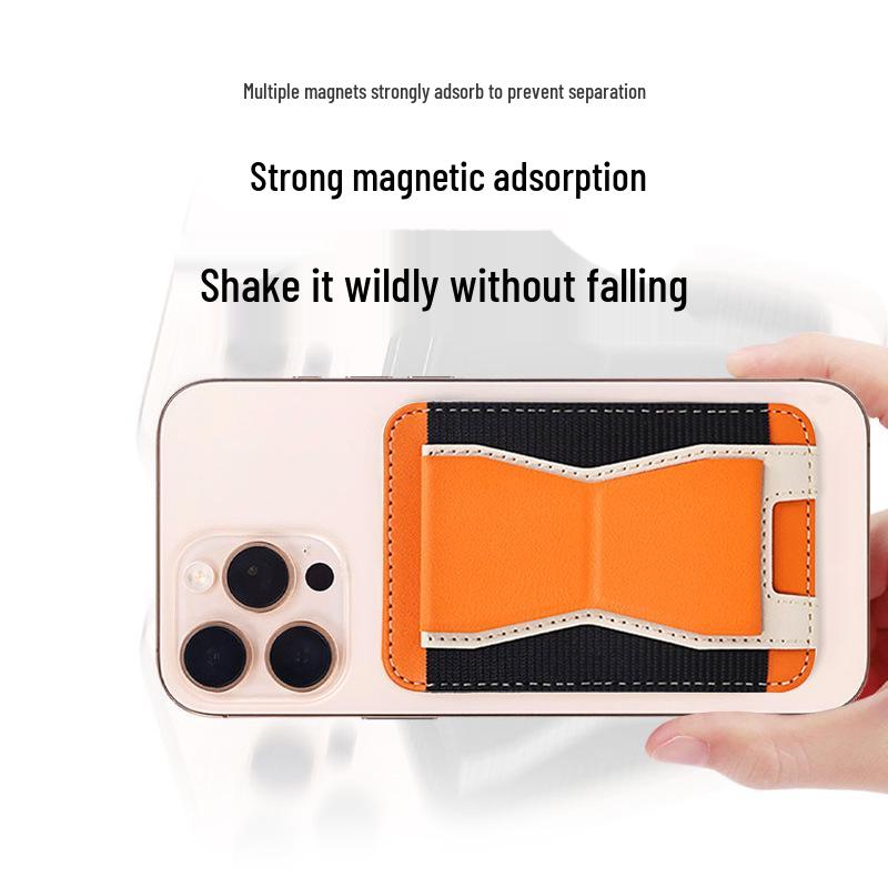 Magnetic Card Holder PU Leather Phone Stand Compatible with MagSafe