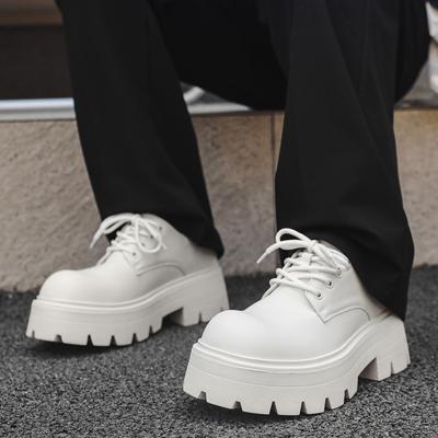 Internet Celebrities Heightened Platform Single Shoes Couple British Style New Muffin Casual Small Leather Shoes 6113-W