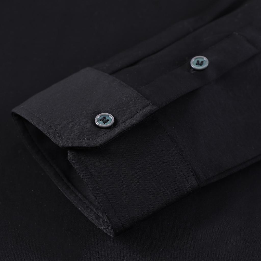 100% Horse Cotton Business and Leisure Men's Solid Color Polo Shirt Men's Long Sleeve T-shirt