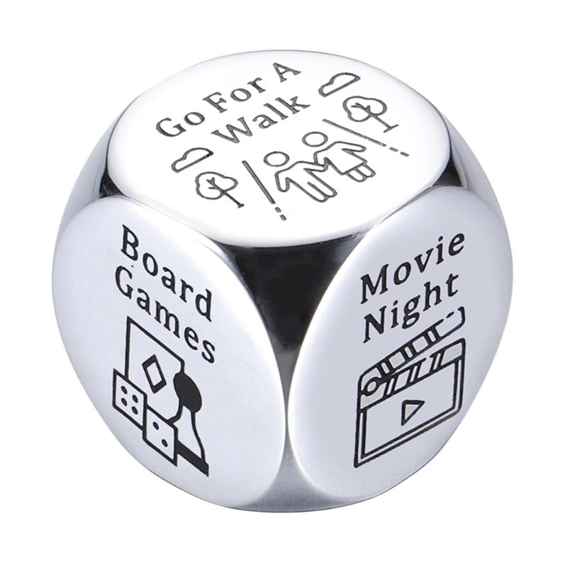 

Steel Date Night Dices for Couple Fun Romantics Dating Decision Maker Metal Dices Anniversary Engagament Valentines Gift 16mm