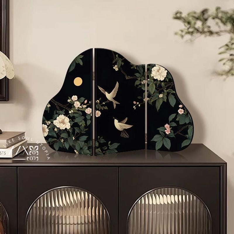 Antique-Style Bamboo Ink Painting Ornament for Living Room or Entryway