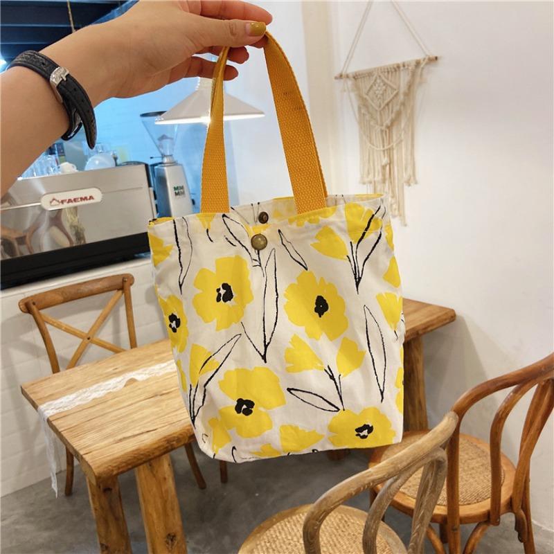 Literary New Floral Handbag Mini Canvas Bag Casual Women's Handbag