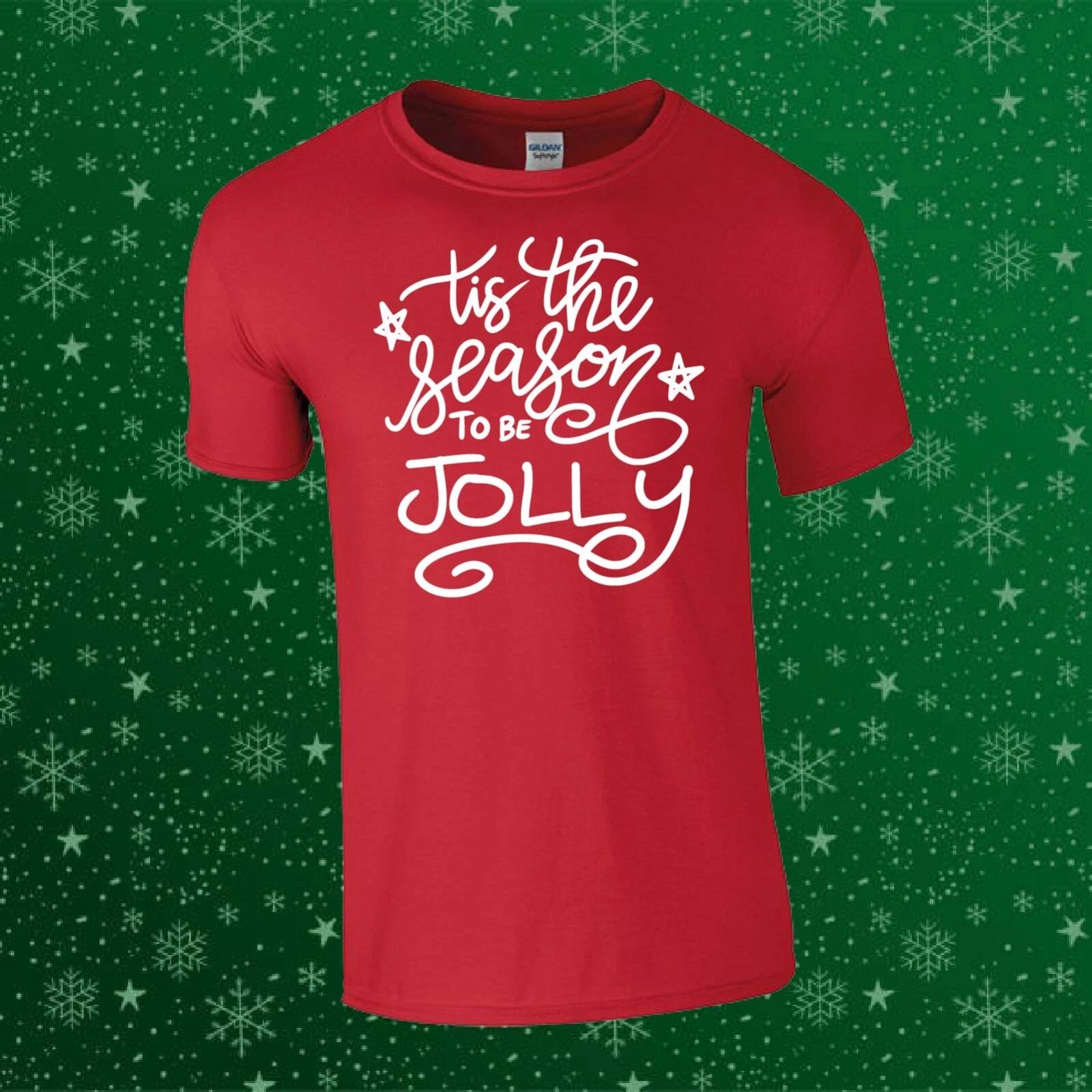 Tis The Season To Be Jolly Christmas Xmas Gift Unisex Kids/Adults Top T-shirt 2XL