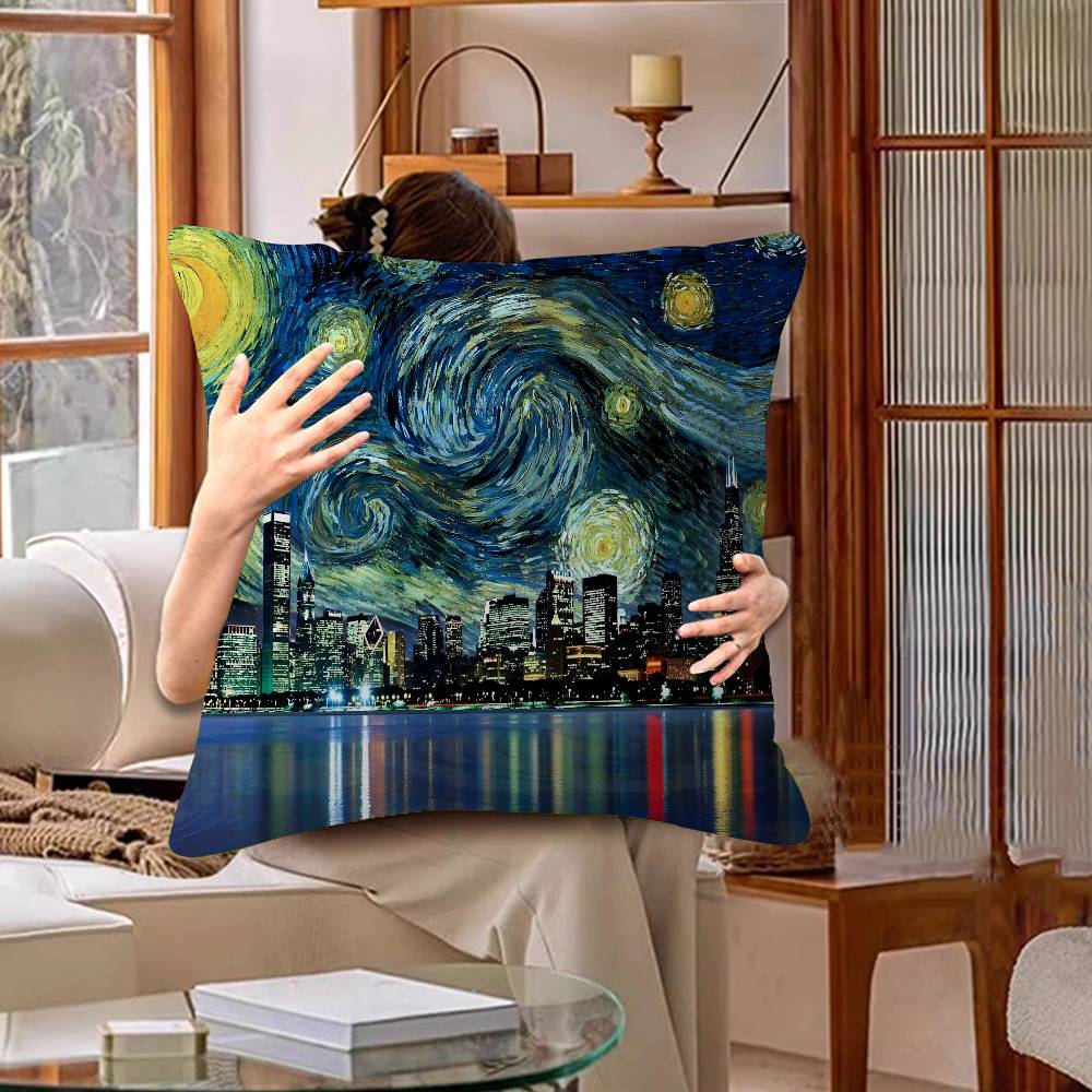 Vintage Art Van Gogh Oil Painting Pillow Cover Design cushion Cover decor Holiday Decorati