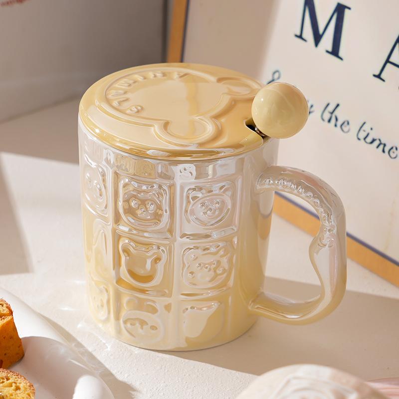 Wind Ceramic Cup With Lid High Value Home Office Couple Water Cup Gift Box Gift High Sense