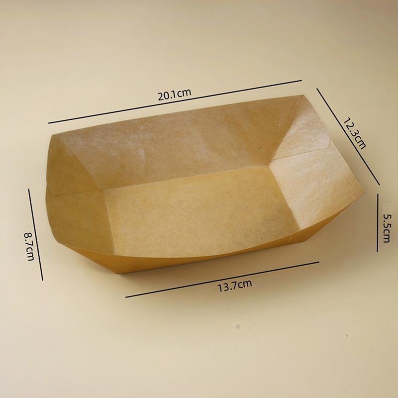 50 Stück Küche Einweg Snackschalen Gebäckteller Kraftpapier Dessert Kuchen Lebensmitteltablett Ölfest Pappschalen Party Geschirr