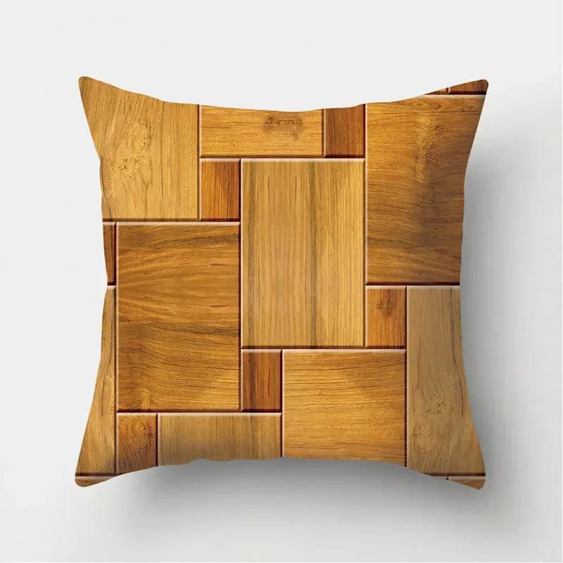 

Деревянный и каменный узор наволочка для подушки для дома гостиной дивана автомобиля украшение поясничная подушка 66x66cm бордовый