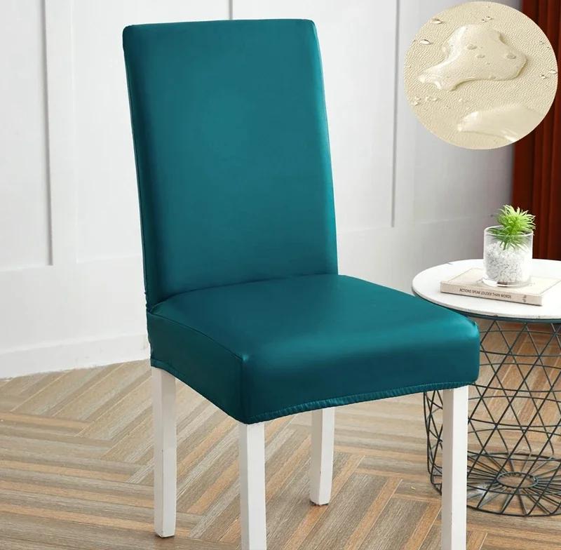 

Чехлы для стульев, водонепроницаемые чехлы для обеденных стульев из полиуретана, предотвращающие появление масляных пятен, эластичные пылезащитные чехлы для кухонных стульев