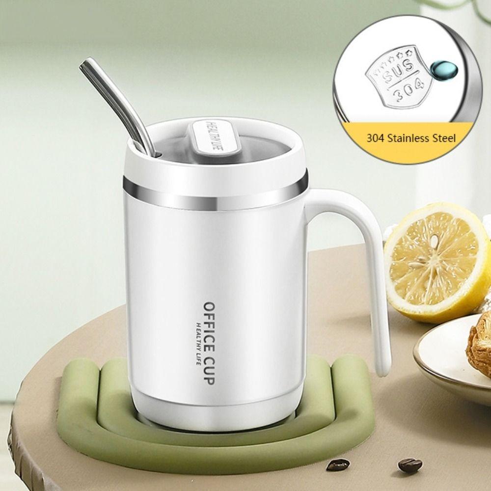 with Handle Coffee Mug Stainless Steel/Plastic Drinking Cup Tumbler Thermos Coffee Cup  Milk