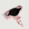 Y2K Style Small Shoulder Bag with Magnetic Closure, Polyester Lining, Chain Strap, Punk-Inspired Design, Pastel Pink Color