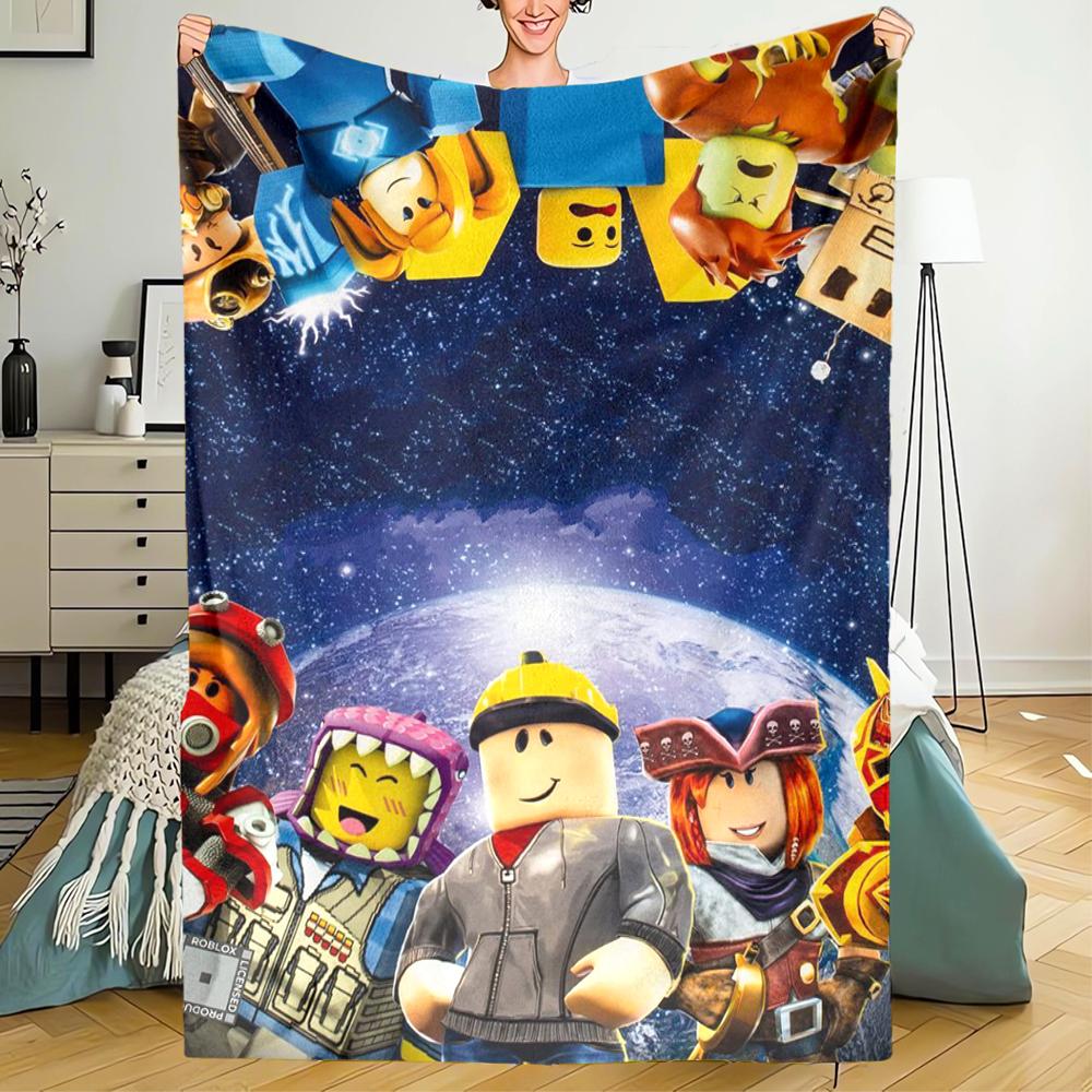 Roblox Theme Printed Blanket - Perfect for Couch, Bed, Travel & Outdoor Use | Machine Washable, Cozy & Durable.