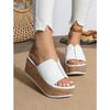Large Size Women's Slope Heel Sandals New Thick Bottom Slope Heel Retro Women's Sandals Slippers