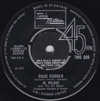 7inch Record JUNIOR WALKER & THE ALL STARS - Road Runner TMG559 Tamla Motown 1966 UK Soul/Funk Used