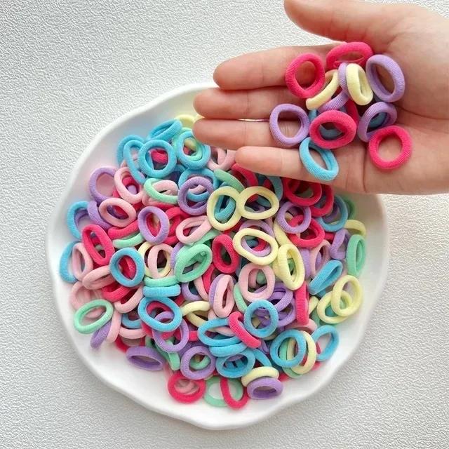 20/50/100 Stück Haargummis für Kinder Buntes Nylon Scrunchie Haargummis Gummiband Kinder Elastische Haargummis Mädchen Accessoires