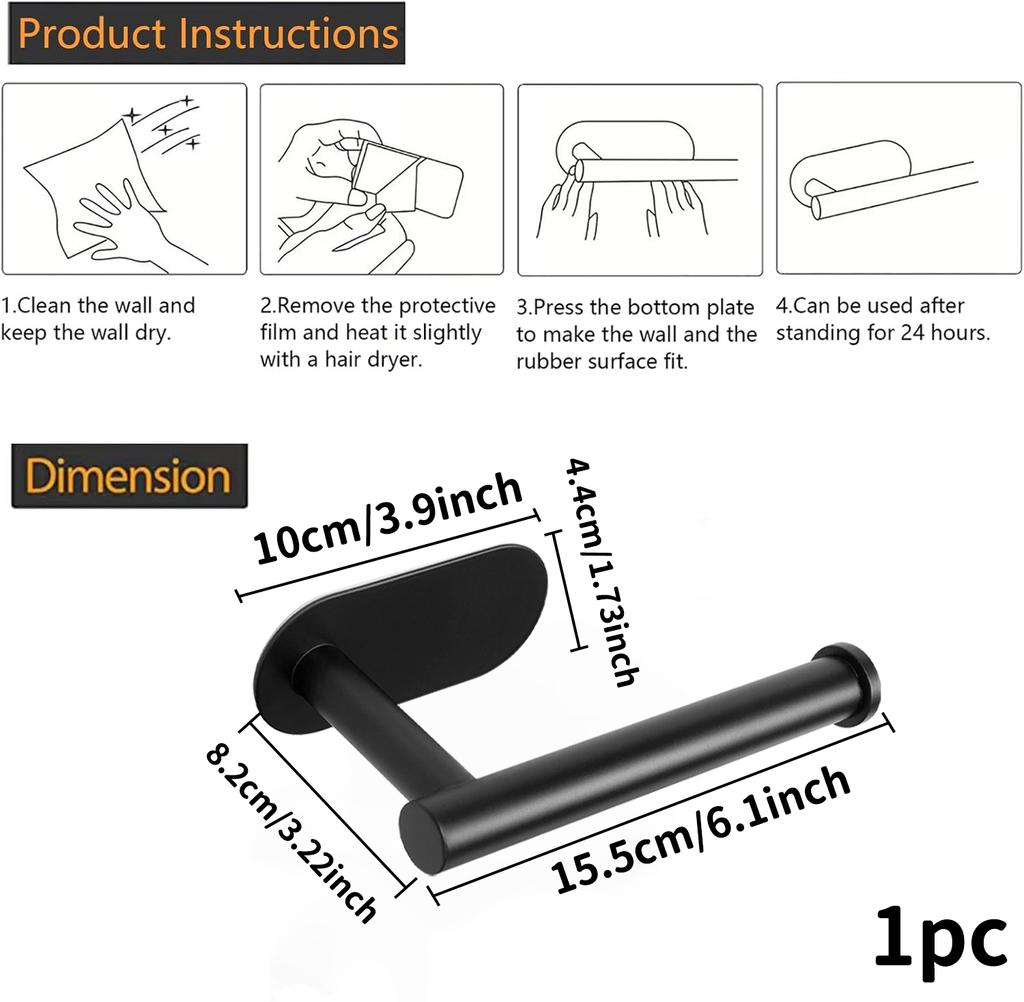 ASelf-Adhesive Paper Towel Holder for Kitchen Cabinet,Bathroom Tissue and Towel Holder,Plastic Wrap and Roll Paper Storage Rack