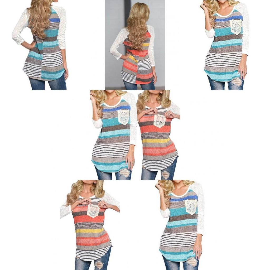 Womens Casual Cotton T Shirt Loose Fit Fashion Shirt Long Sleeve Top For Daily Wear