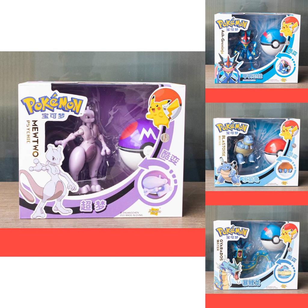 Colorful Pikachu Mewtwo Eevee Psyduck Transformation Toys For Boys