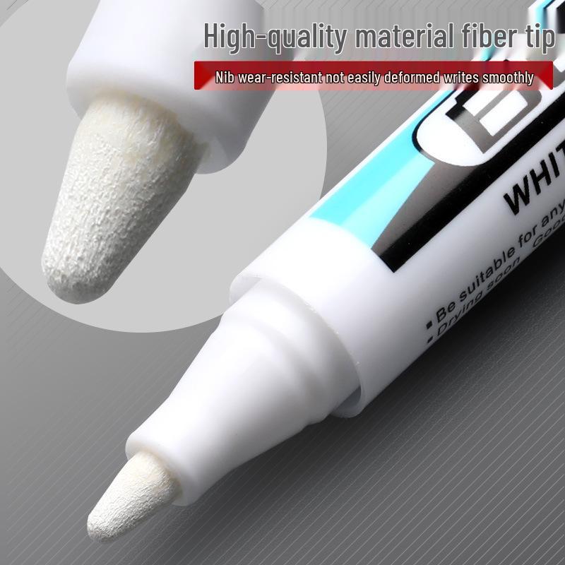 Oil-Based Fine Tip White Marker Pen - Waterproof, Non-Fading, Non-Erasable for Glass, Tire & Card Highlighting