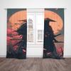 2pcs- Cherry Blossom Samurai Polyester Curtains, Pole Bag Curtains 42*84, Bedroom, Living Room, Home Room Decoration