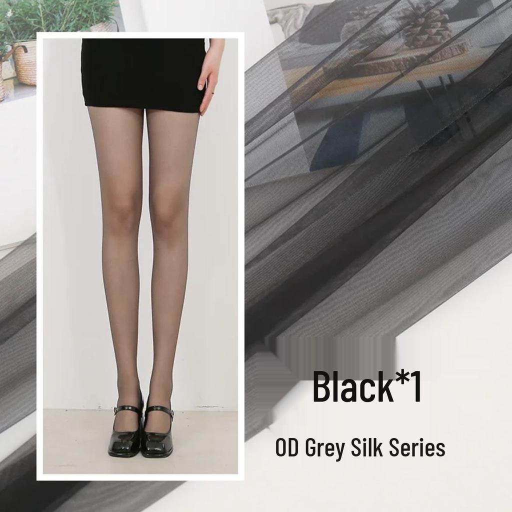 Ultra-Thin Black Polka Dot Stockings for Women - Snag-Resistant, Highly Transparent, Spring/Summer Style, Bare Leg Feel.