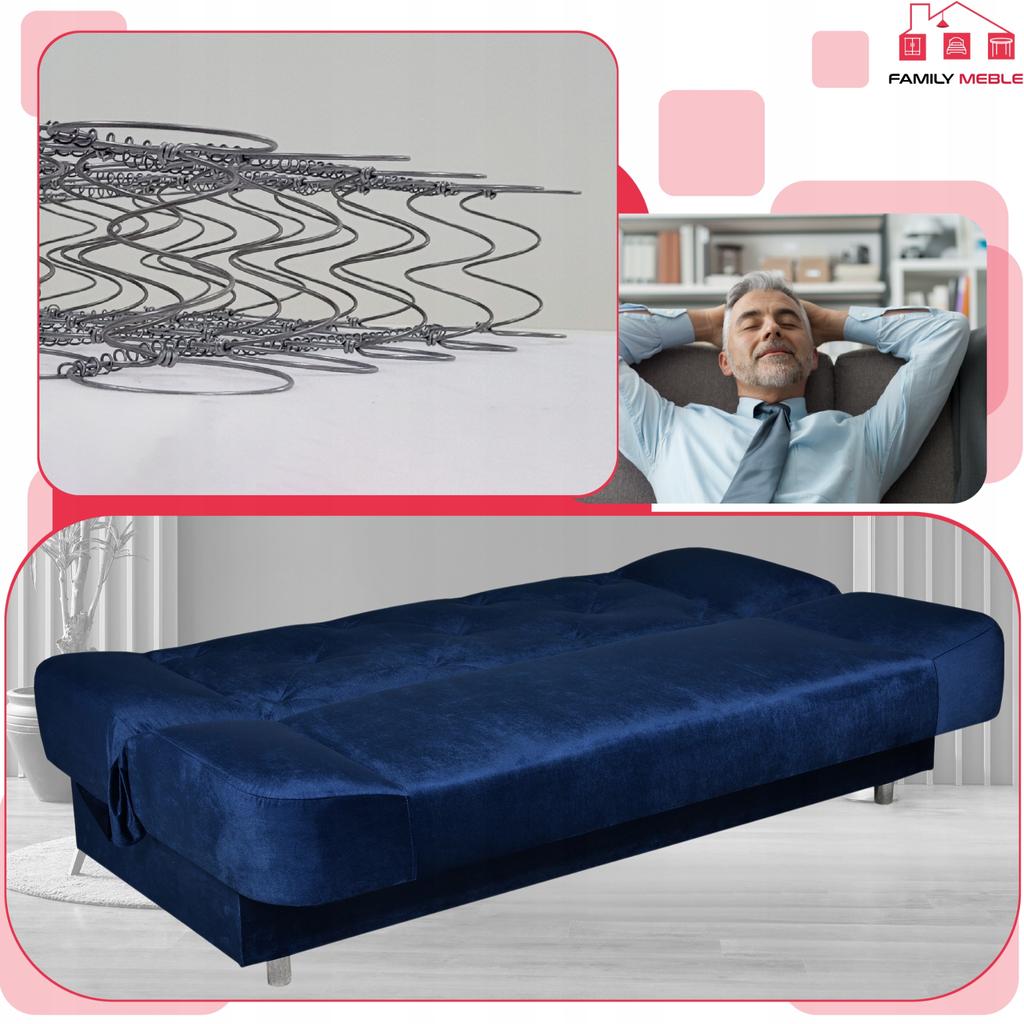 Kanapa sofa Sara Karo rozkładana wersalka spania bonell łóżko Family meble