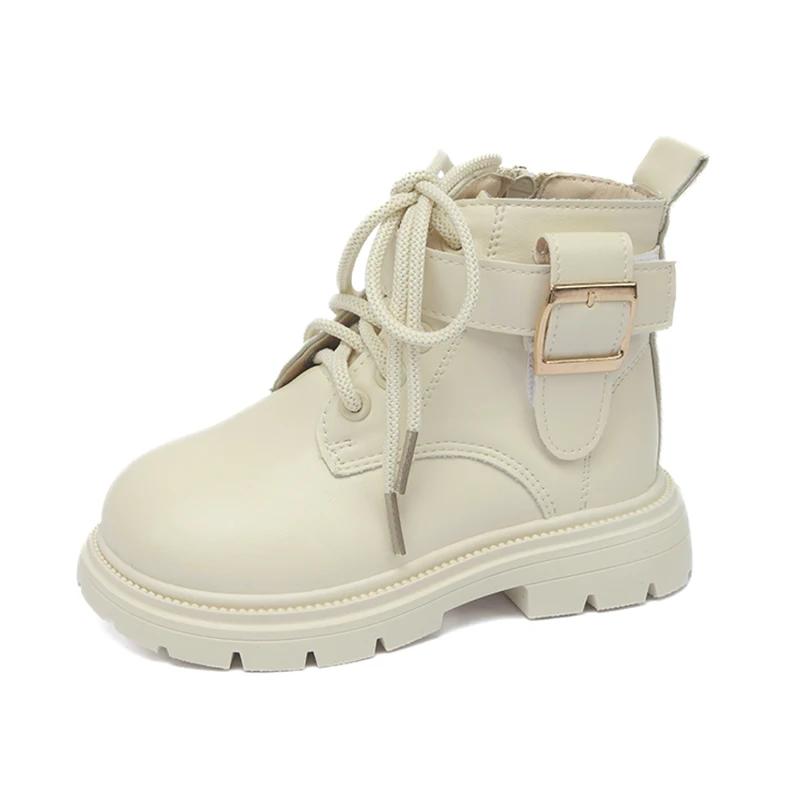 Kids Motorcycle Boots Handsome Fashion Boys Girls Ankle Boots Solid Color Versatile 2024 Brand New Kids Short Boots Soft Sole
