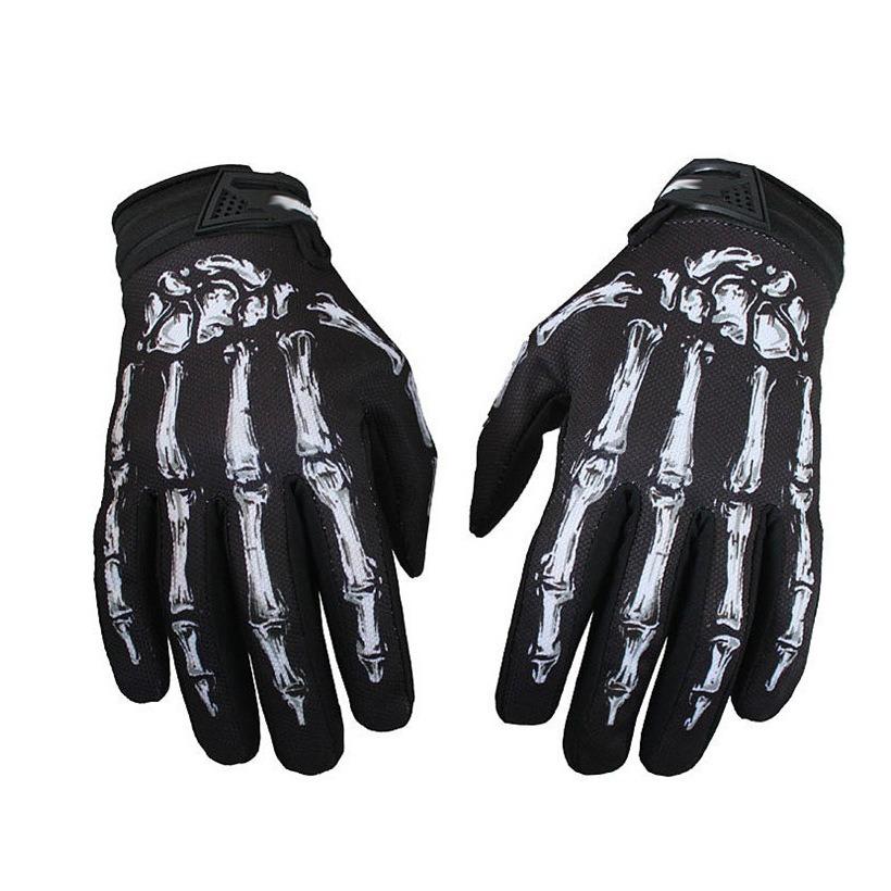 Winter Autumn Motocross Gloves with Skeleton Bones Mountain Bike Off-road Dirtbike Motorcycle Full Finger Gloves