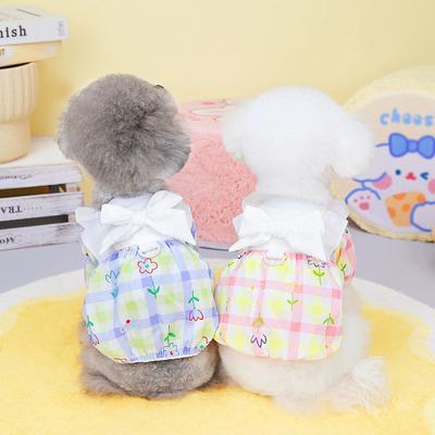 2023 Frühling und Sommer Hunderock Haustierkleidung Installiert Teddy Schnauzer Kleiner Hund Bichon Frischer Feldrock Großhandel Haustierkleidung